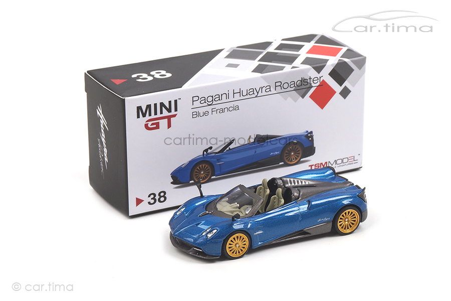 Pagani Huayra Roadster (LHD)  Blue Francia MINI GT 1:64 MGT00038-L