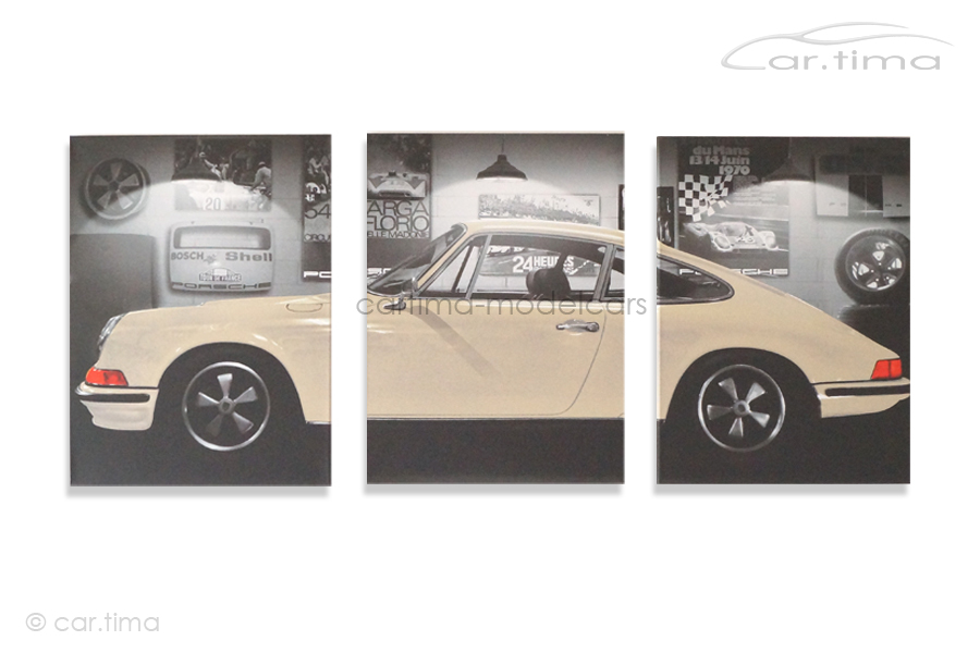 Kunstdruck auf Leinwand/Keilrahmen Porsche 911 S Elfenbein 136,5x60 cm