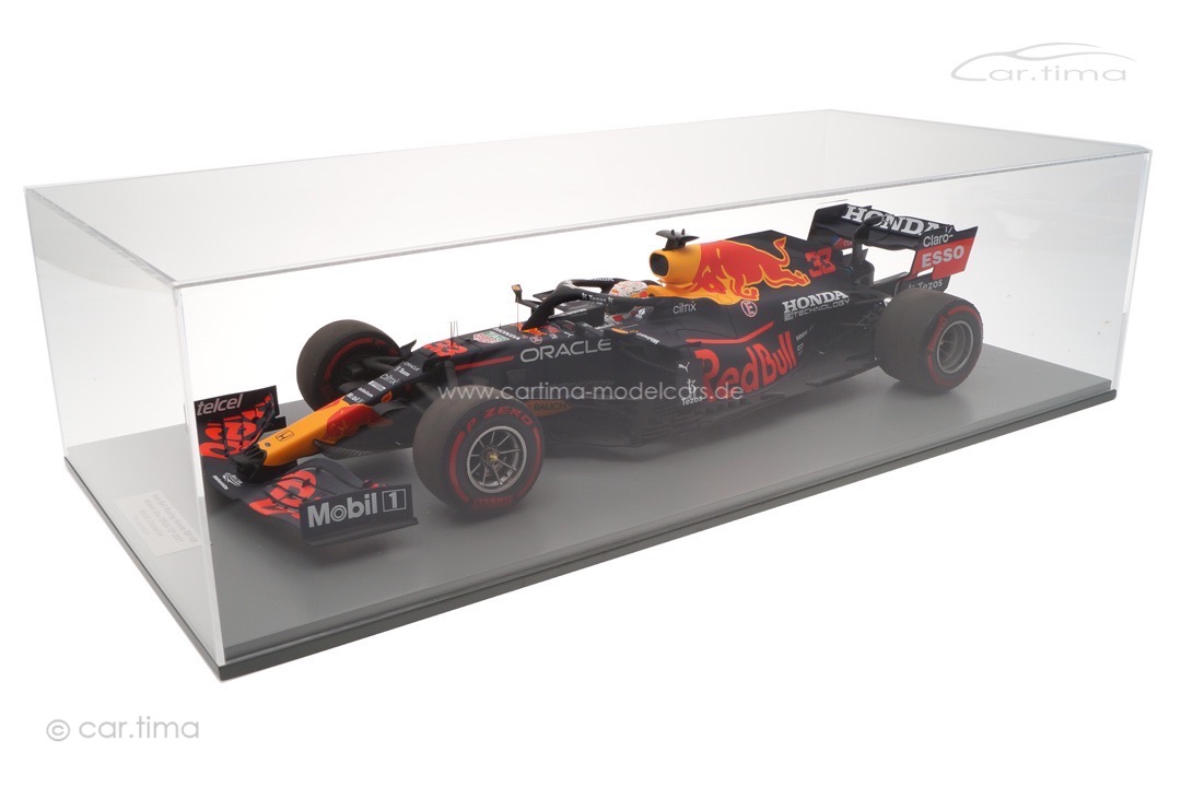 Red Bull Racing RB16B Winner GP Abu Dhabi 2021 Max Verstappen inkl. Vitrine Spark 1:12 12S032