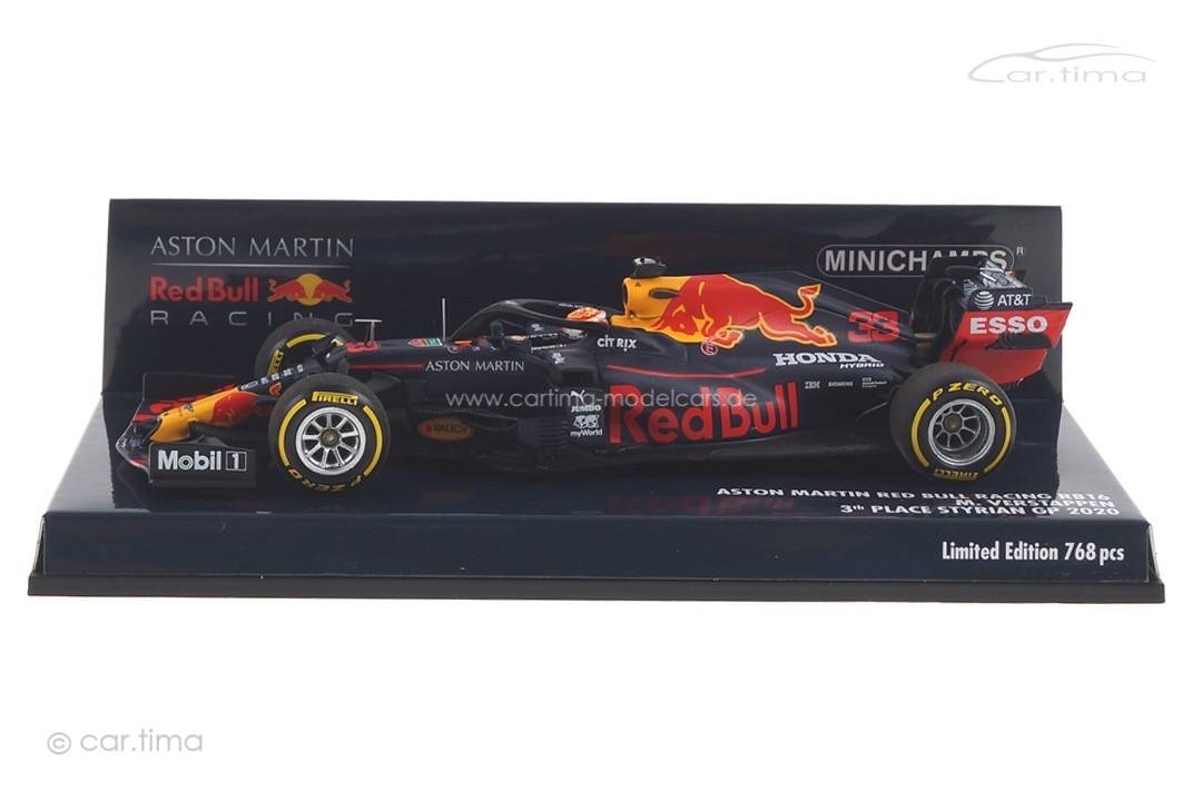 Aston Martin Red Bull Racing RB16 Styrian GP 2020 Max Verstappen Minichamps 1:43 410200233