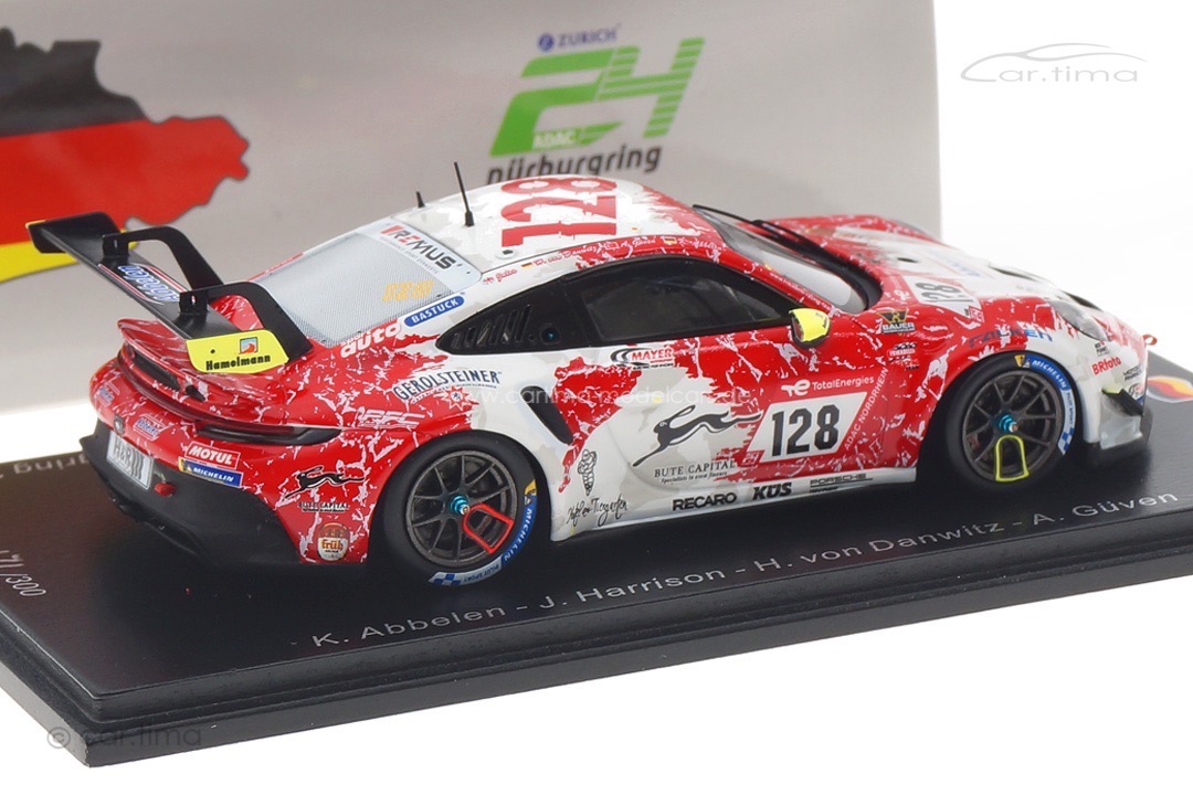 Porsche 911 GT3 CUP 24h Nürburgring 2022 Abbelen/Harrison/von Danwitz/Güven Spark 1:43 SG862