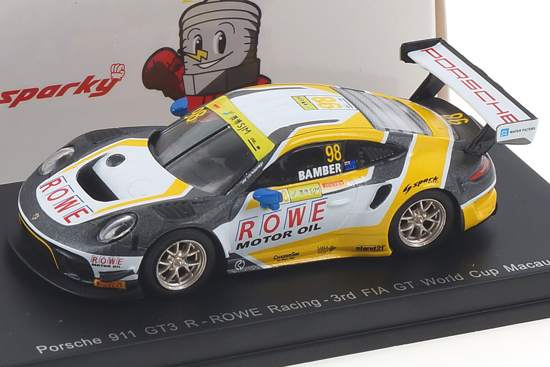 Porsche 911 GT3 R Macau 2019 Earl Bamber Spark 1:64 Y167