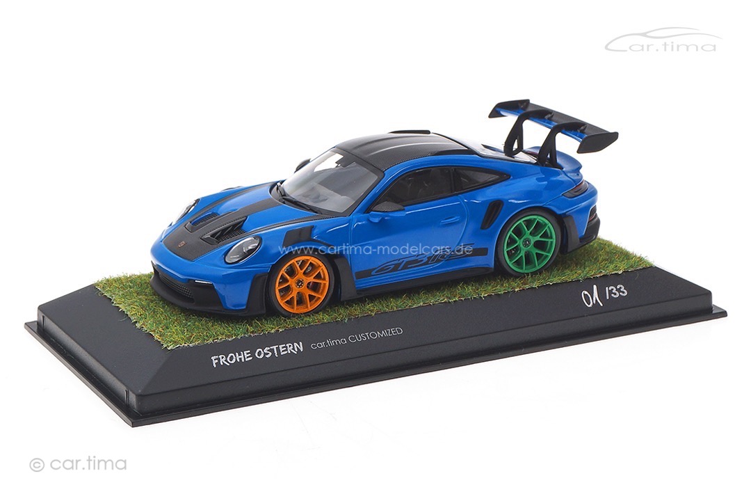 Porsche 911 (992) GT3 RS Weissach Paket Happy Easter 2024 Minichamps car.tima CUSTOMIZED 1:43