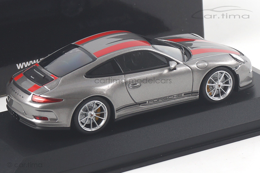 Porsche 911 (991) R silber/Dekorstreifen rot Minichamps 1:43 410066222