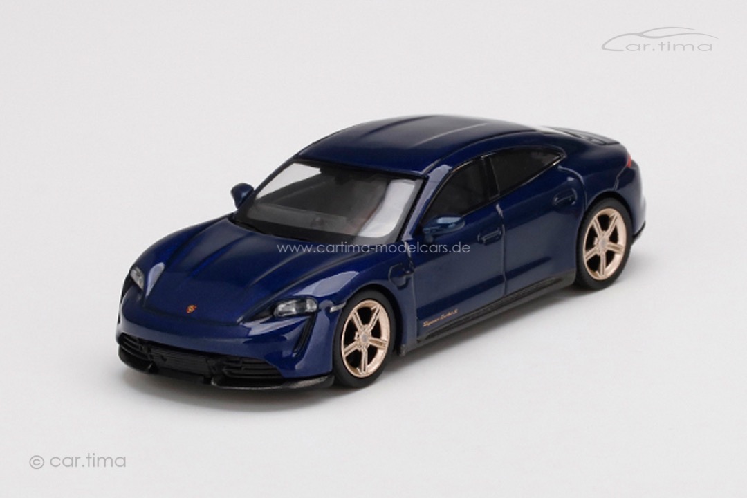 Porsche Taycan Turbo S Enzianblaumet. MINI GT 1:64 MGT00339-L