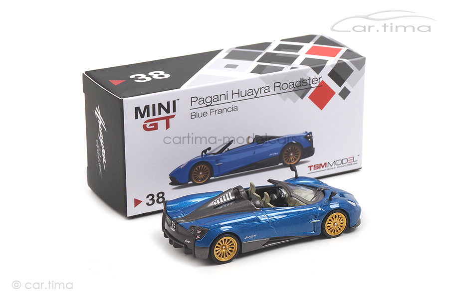 Pagani Huayra Roadster (LHD)  Blue Francia MINI GT 1:64 MGT00038-L