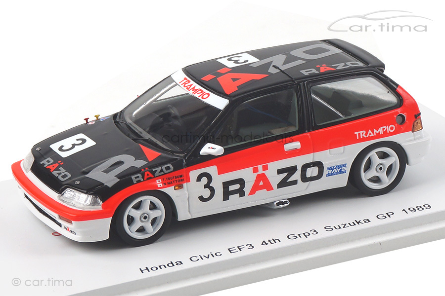 Honda Civic EF3 Suzuka 1989 Hattori/Tsutsumi Spark 1:43 S5457