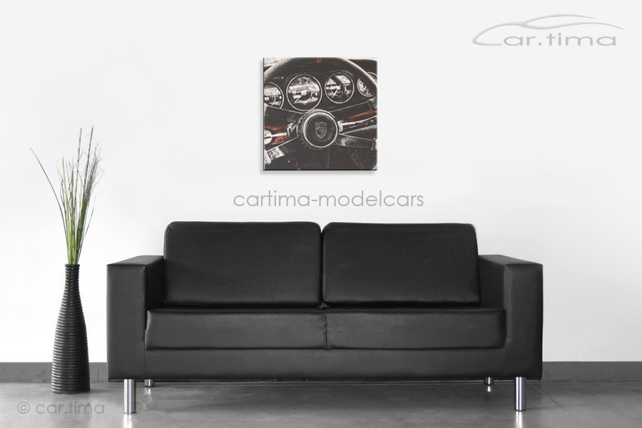 Kunstdruck auf Leinwand/Keilrahmen Porsche 911 Interior 45x45 cm