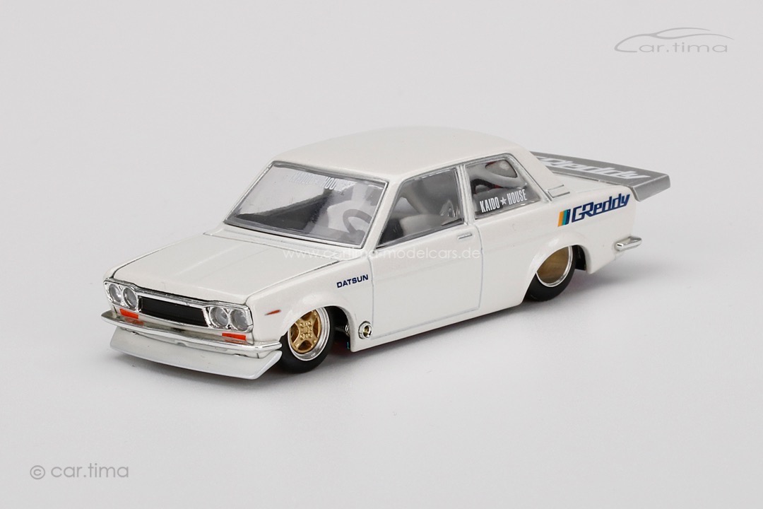 Datsun 510 Pro Street GREDDY Kaido House pearl white MINI GT 1:64 KHMG016