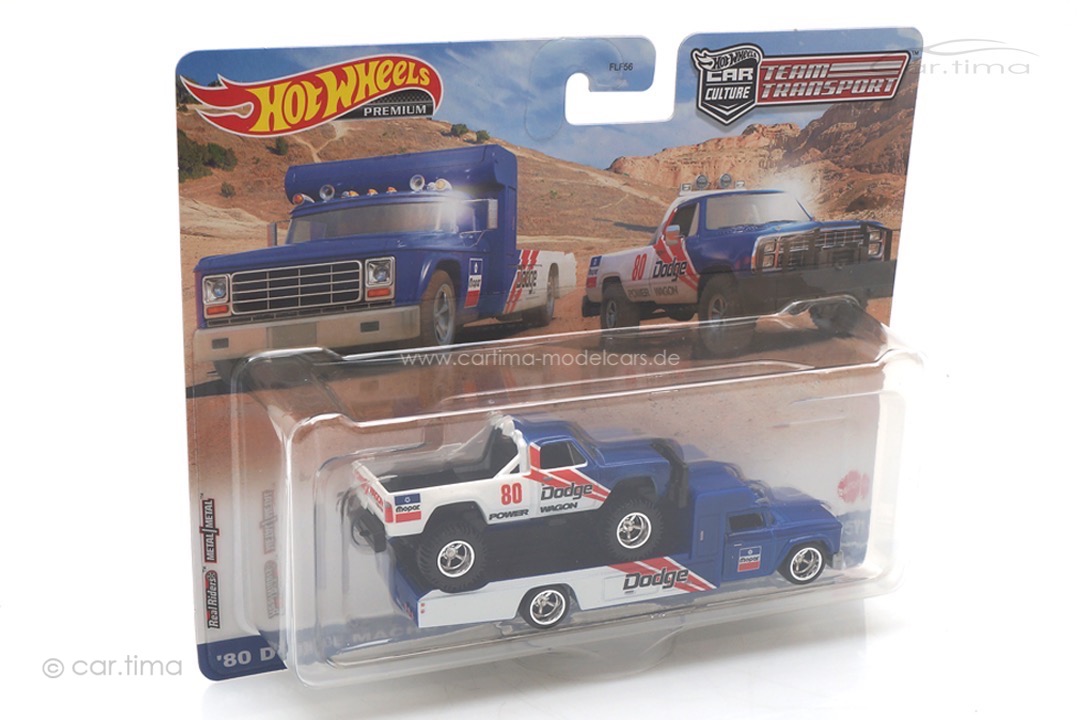 Team Transport Dodge Macho Power Wagon 1980/Retro Rig #51 Real Riders Hot Wheels 1:64 FLF56-HKF38