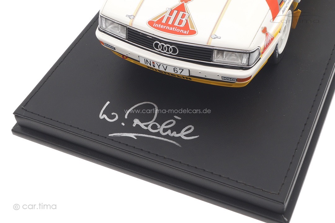 Audi 200 quattro Rallye Monte Carlo 1987 Originalsignatur Walter Röhrl 1:18 car.tima CUSTOMIZED