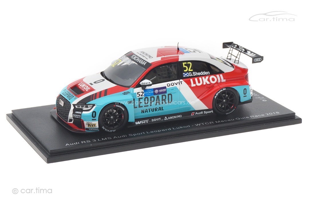 Audi RS 3 LMS WTCR Macau Guia Race 2018 Gordon Shedden Spark 1:43 SA201