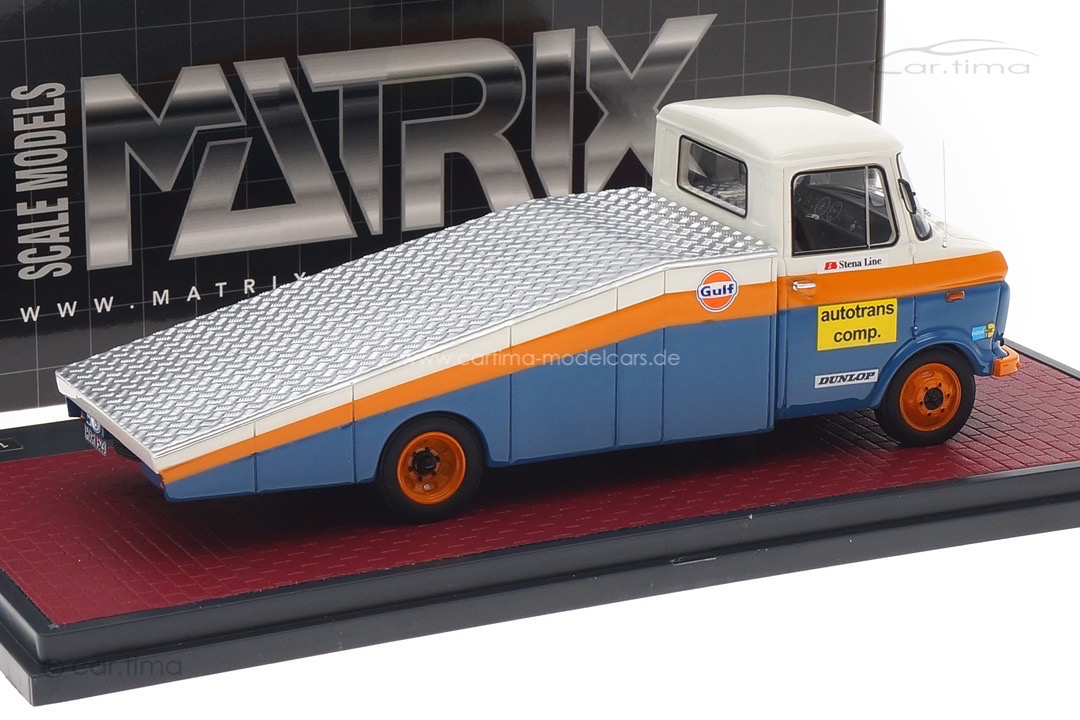 Opel Blitz Porsche Gulf Renntransporter Matrix 1:43 MX51502-012