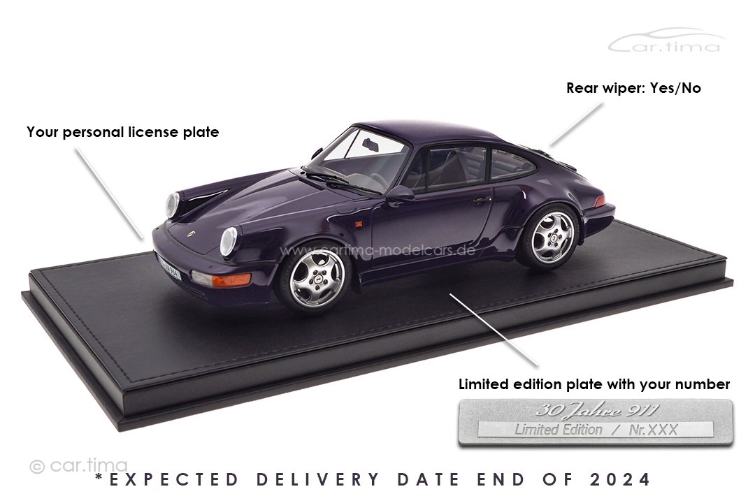 Porsche 911 (964) Carrera 4 WTL 30 Jahre 911 Viola met./Rubikon Individualisierung car.tima 1:18