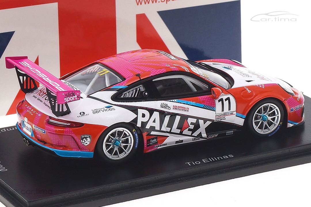 Porsche 911 (991) GT3 Cup Champion Carrera Cup Großbritannien 2018 Ellinas Spark 1:43 UK004