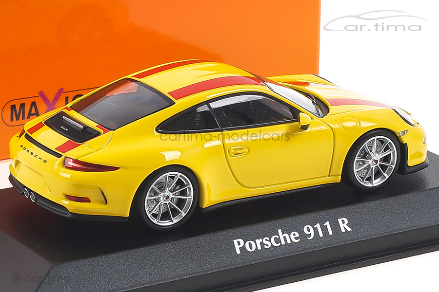 Porsche 911 (991) R Racinggelb/Dekorstreifen rot Minichamps 1:43 940066221