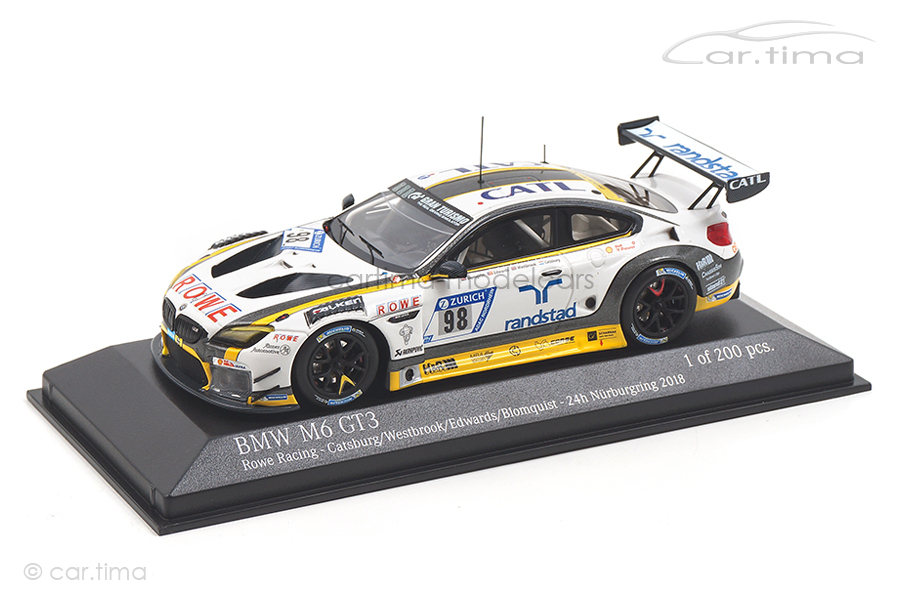 BMW M6 GT3 24h Nürburgring 2018 Catsburg/Westbrook/Blomqvist Minichamps 1:43 447182698