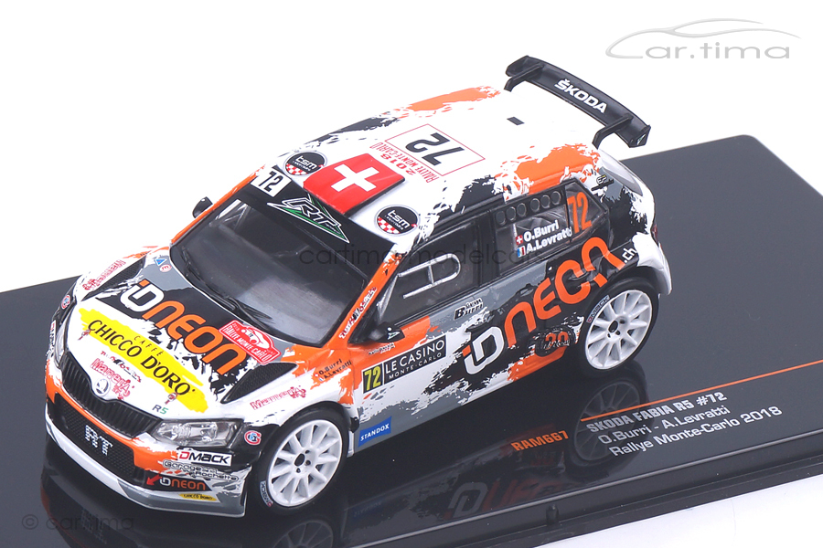 Skoda Fabia R5 Rallye Monte Carlo 2018 Burri/Levratti IXO 1:43 RAM667