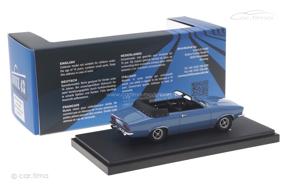 Opel Manta A Cabriolet Karmann 1971 blau Avenue43 1:43 60086