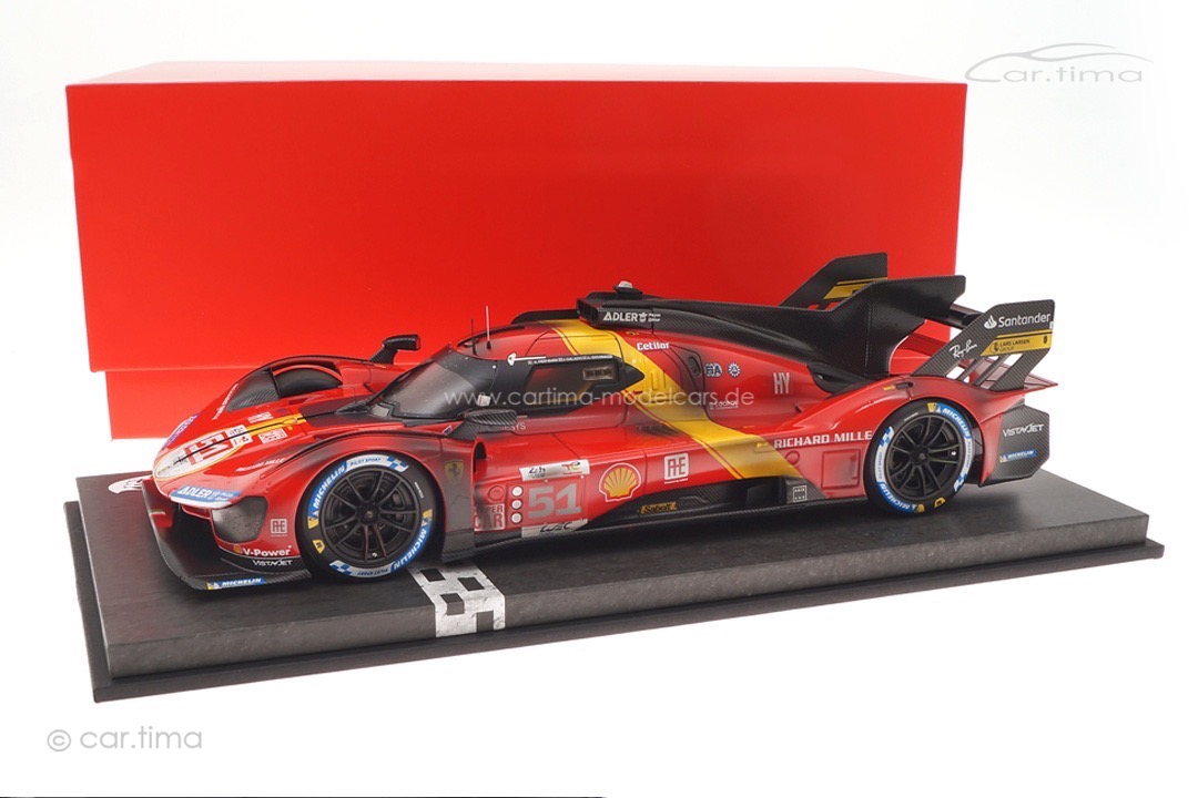 Ferrari 499P Winner 24h Le Mans 2023 Dirty Version inkl. Vitrine BBR 1:18 P18235DIRTY