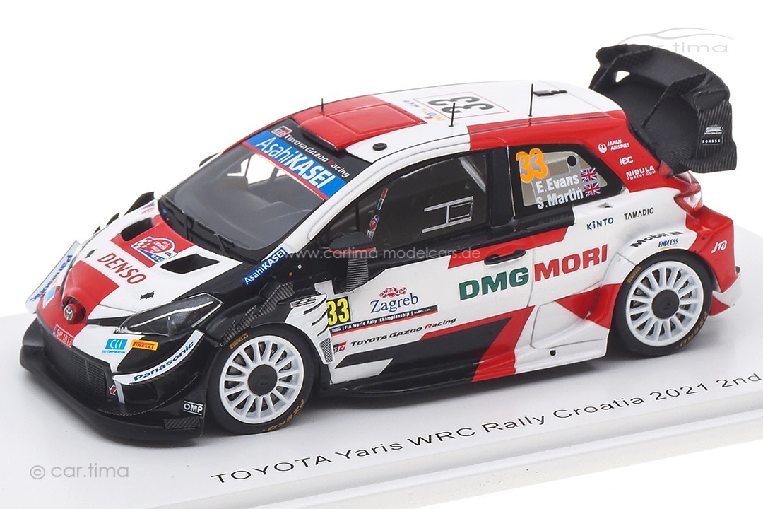 Toyota Yaris WRC Rallye Kroatien 2021 Evans/Martin Spark 1:43 S6589