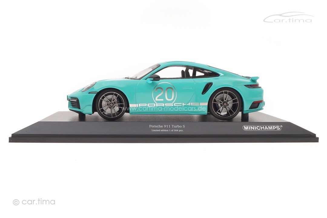 Porsche 911 (992) Turbo S Sport Design China Edition Mintgrün Minichamps 1:18 155069175