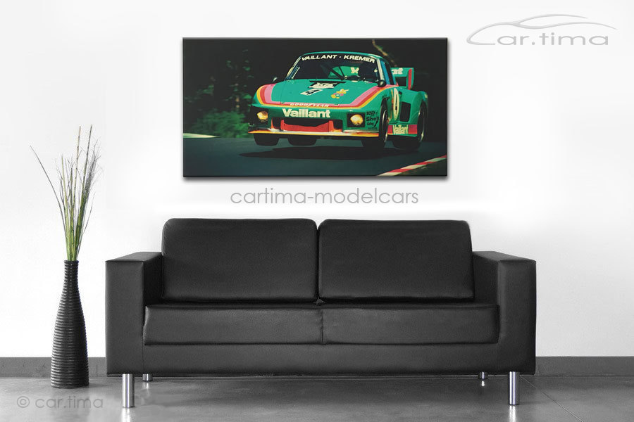 Kunstdruck auf Leinwand/Keilrahmen Porsche 935 K3 Kremer Racing Nürburgring 115x60 cm