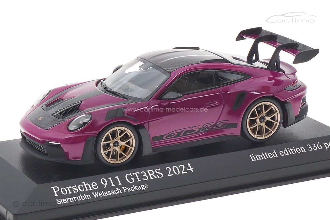 Porsche 911 (992) GT3 RS Weissach Package Sternrubin Neo/Rad Neodyme Minichamps 1:43 413062123