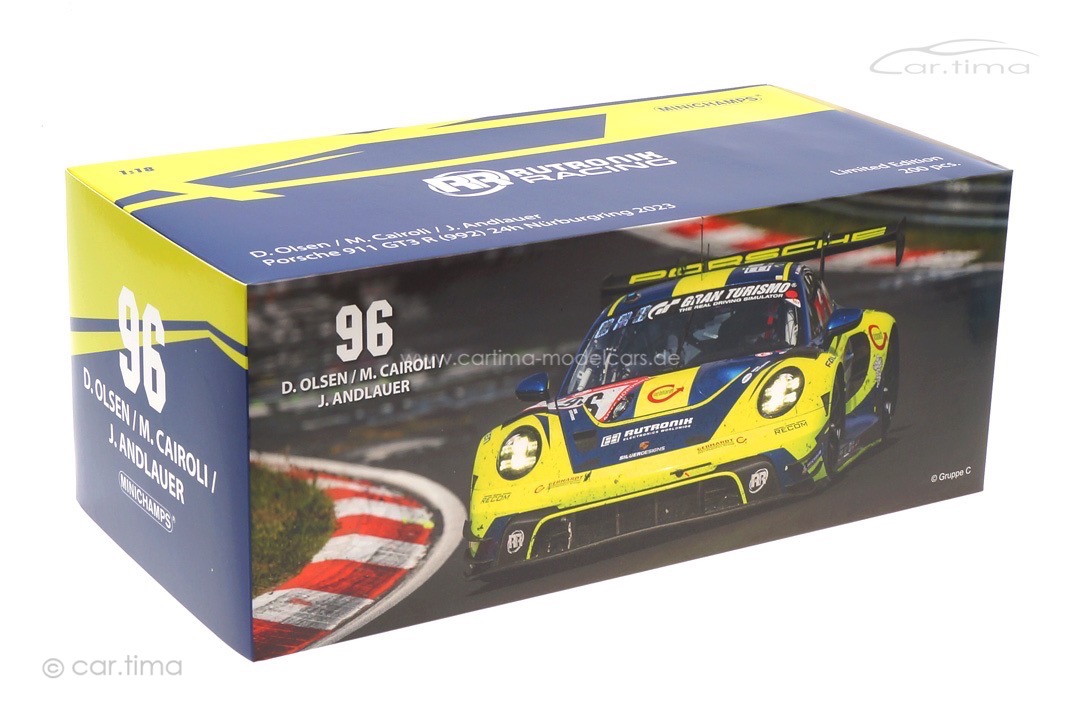 Porsche 911 (992) GT3 R 24h Nürburgring 2023 Andlauer/Cairoli/Olsen Minichamps 1:18 113236996