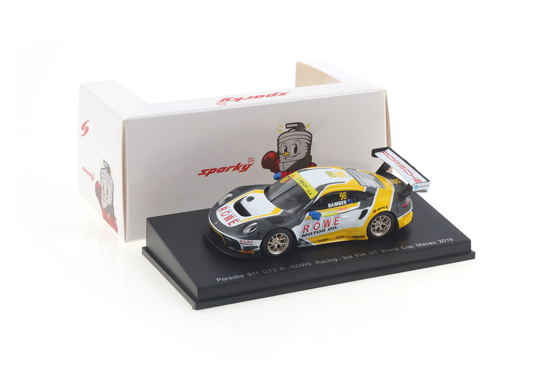 Porsche 911 GT3 R Macau 2019 Earl Bamber Spark 1:64 Y167